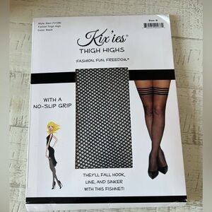 Thigh high black fishnets